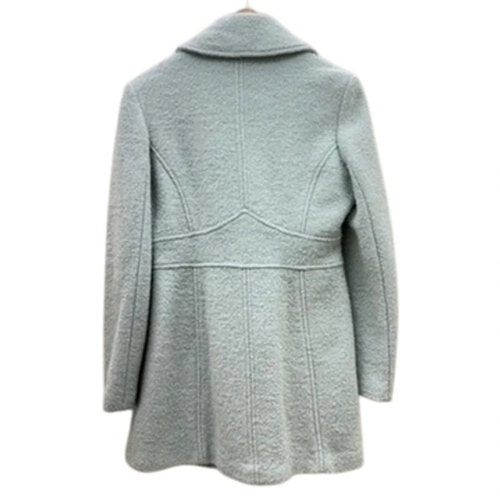 Edina Ronay London‎ Light Blue Boucle Wool Blend Double Breasted Coat Womens 8